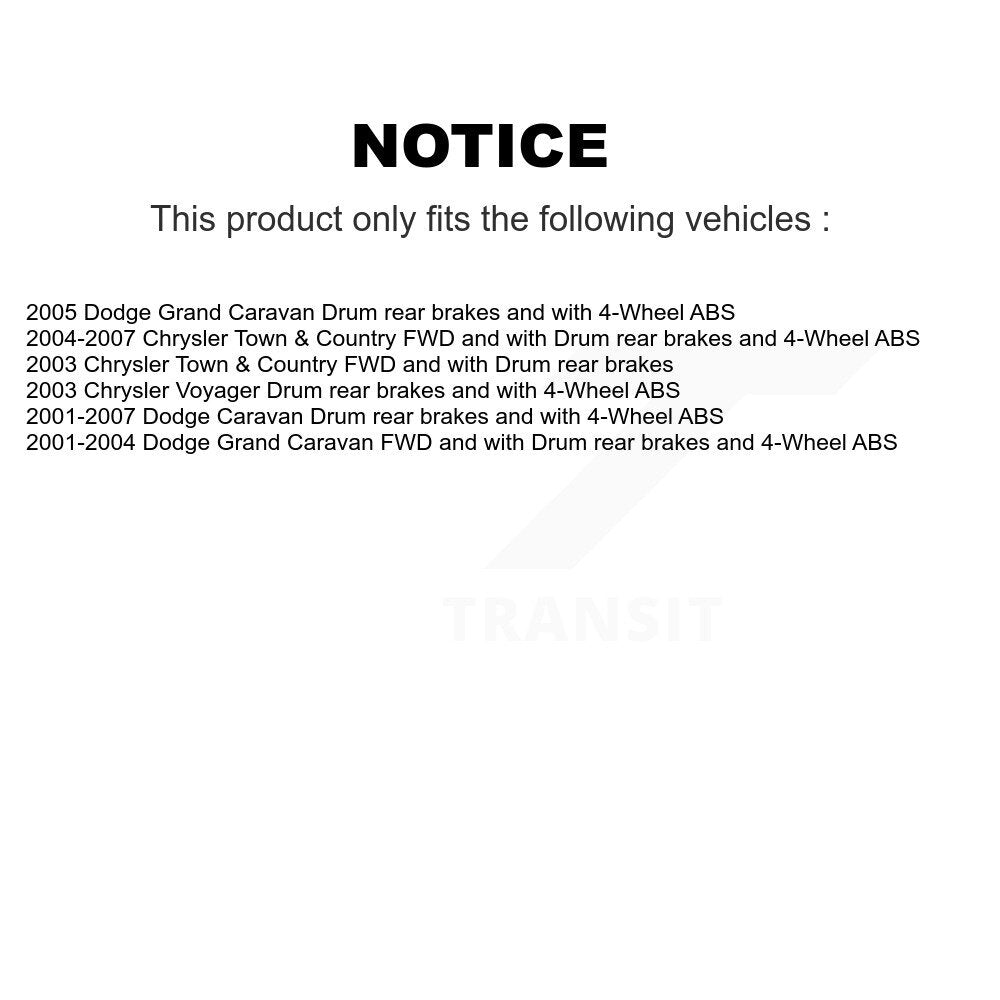 Kit de plaquettes de Rotor de frein, roulement de moyeu avant et arrière (10 pièces) pour Dodge Caravan Grand