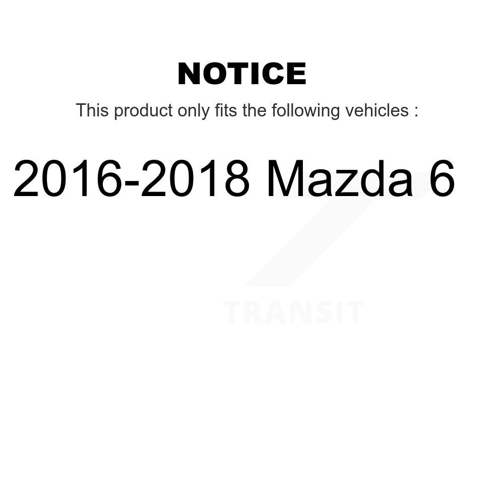 Kit de rotor et de plaquettes de frein revêtus de roulement de moyeu avant et arrière (10 pièces) pour Mazda 2016 – 2018