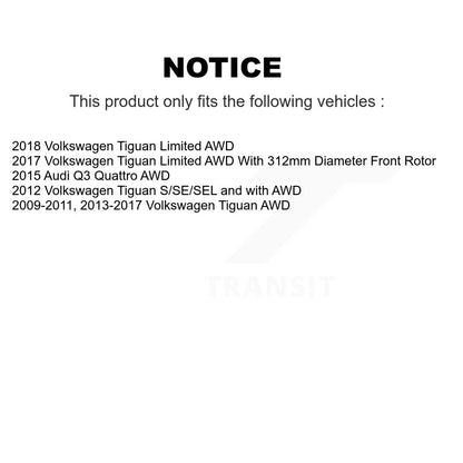 Kit de plaquettes de rotor de frein, roulement de moyeu avant et arrière (10 pièces) pour Volkswagen Tiguan Q