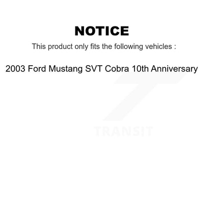 Kit de rotor de frein et patins de frein revêtus de roulement de moyeu avant et arrière (10 pièces) pour Ford Mustang
