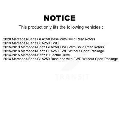 Kit de Rotor et de plaquettes de frein, roulement de moyeu avant et arrière (10 pièces) pour Mercedes-Benz GLA250