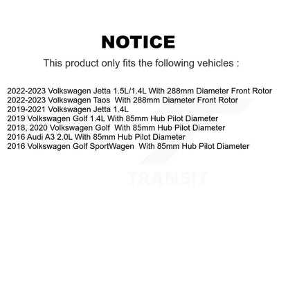 Kit de plaquettes de Rotor de frein, roulement de moyeu avant, fente de perçage, pour Volkswagen Jetta Taos Gol