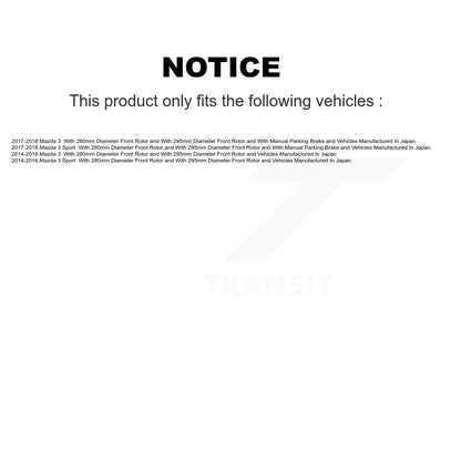 Kit de plaquettes de rotor de frein à disque revêtues de roulement de moyeu avant et arrière (10 pièces) pour Mazda 3 Spor