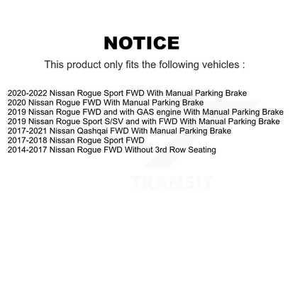 Kit de plaquettes de rotor de frein enduites de roulement de moyeu avant et arrière (10 pièces) pour Nissan Rogue Spor