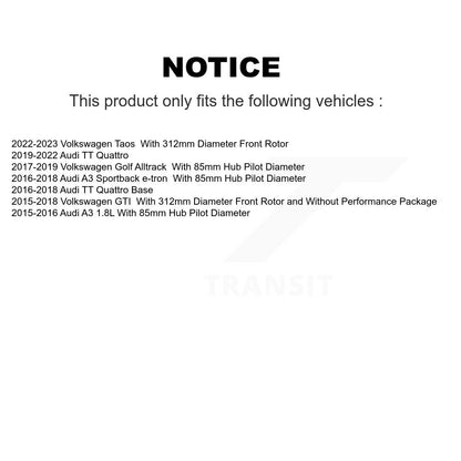Kit de plaquettes de Rotor de frein, roulement de moyeu avant, pour Volkswagen Taos GTI Golf Alltrac
