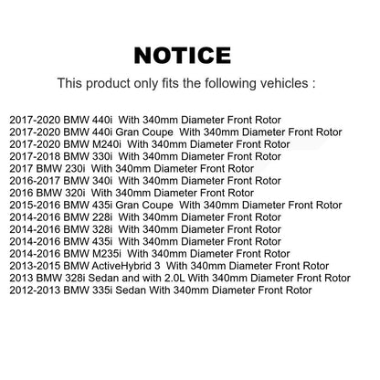 Kit de plaquettes de Rotor de frein enduit de roulement de moyeu avant, pour BMW 335i 328i 228i 435i M240i