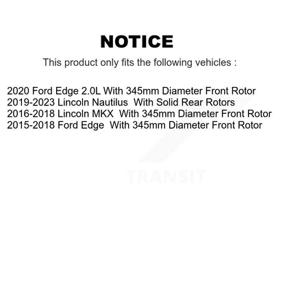 Kit de plaquettes de Rotor de frein enduites de roulement de moyeu avant, pour Ford Edge Lincoln Nautilus MK