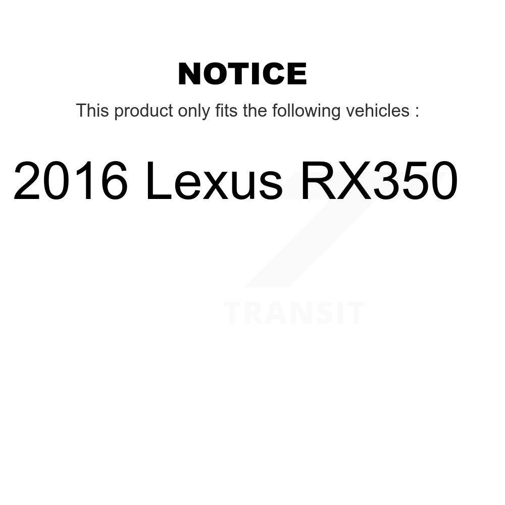 Kit de rotors et plaquettes de frein à disque enduits de roulement de roue avant pour Lexus RX350 2016