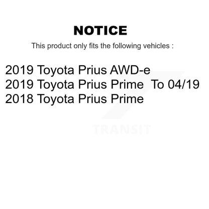 Kit de rotors et plaquettes de frein à disque, roulement de roue avant, pour Toyota Prius Prime awd-e