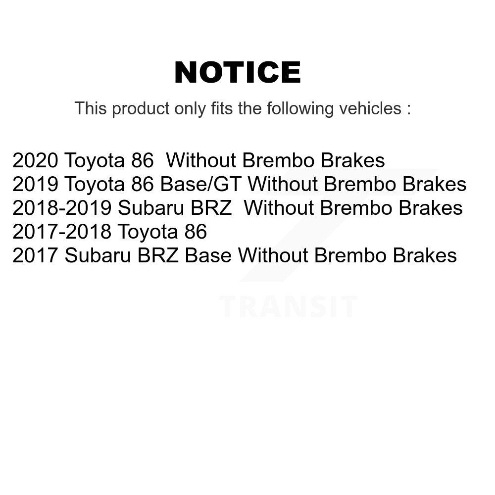 Kit de plaquettes de Rotor de frein à disque, roulement de moyeu avant et arrière (10 pièces) pour Toyota 86 Subaru BR