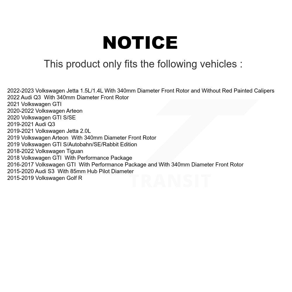 Kit de plaquettes de Rotor de frein, roulement de moyeu avant, fente de perçage, pour Volkswagen Tiguan Jetta Q
