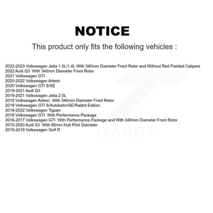 Kit de plaquettes de Rotor de frein, roulement de moyeu avant, fente de perçage, pour Volkswagen Tiguan Jetta Q
