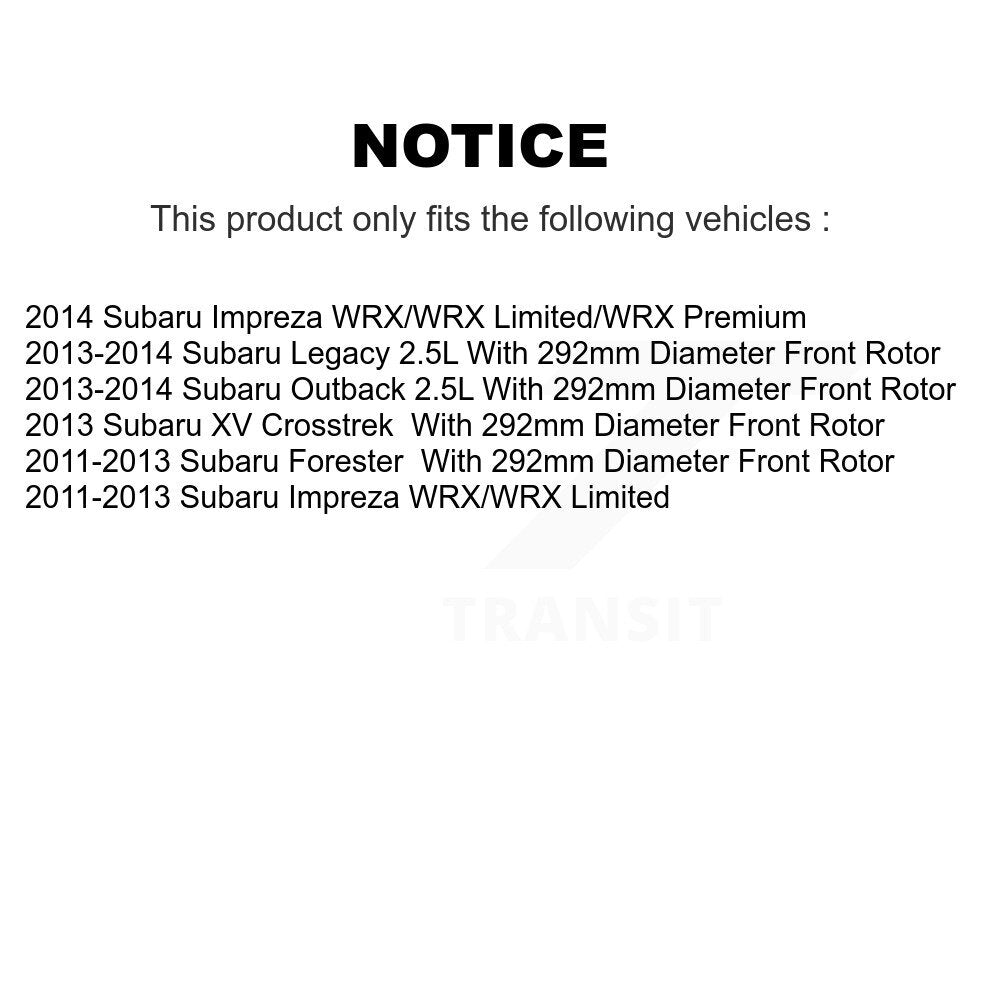 Kit de Rotor et de plaquettes de frein, roulement de moyeu avant, pour Subaru Impreza Forester Outback X