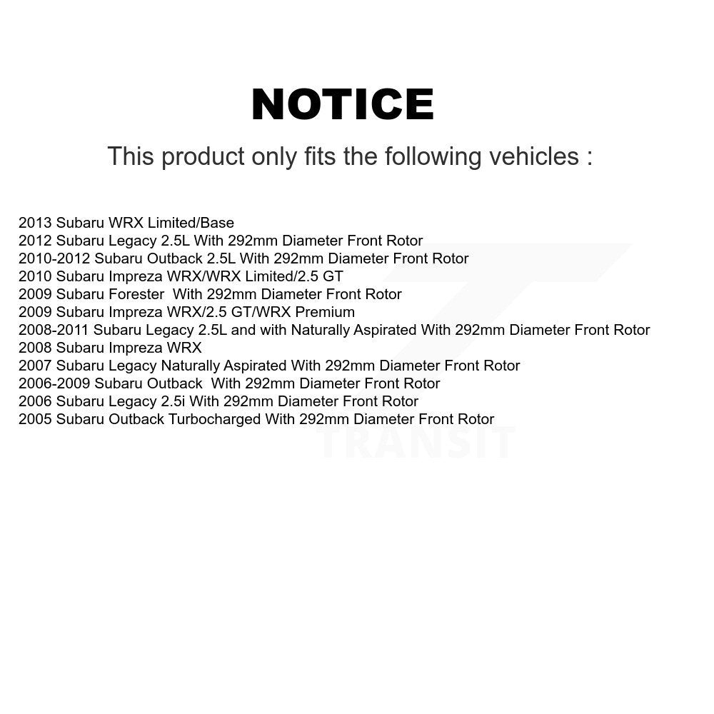 Kit de plaquettes de Rotor de frein, roulement de moyeu avant, pour Subaru Outback Forester Impreza Legac