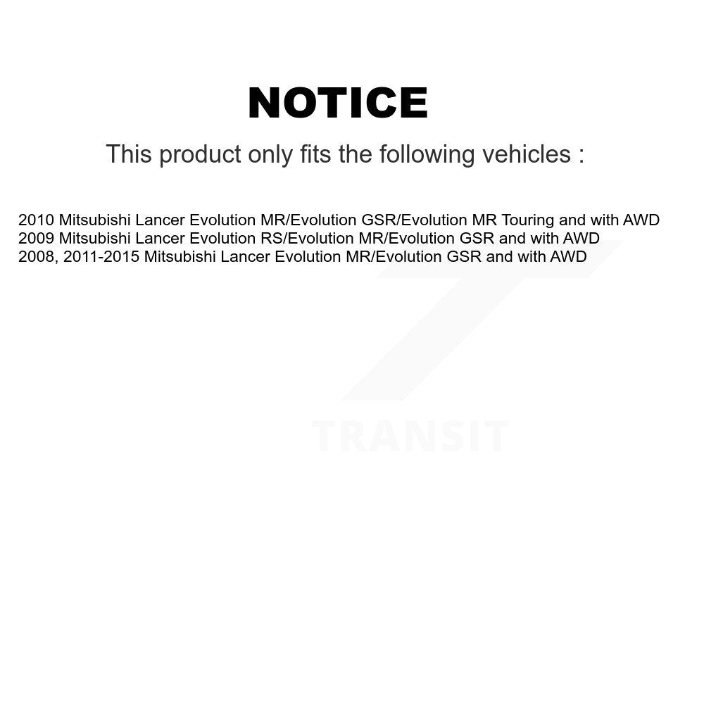 Kit de Rotor et de plaquettes de frein à disque, roulement de moyeu avant et arrière (10 pièces) pour Mitsubishi Lance