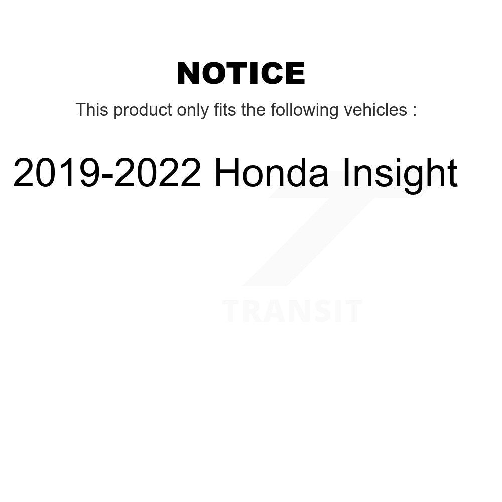 Kit de rotors et plaquettes de frein avec roulement de moyeu avant et arrière (10 pièces) pour Honda Insigh 2019 – 2022
