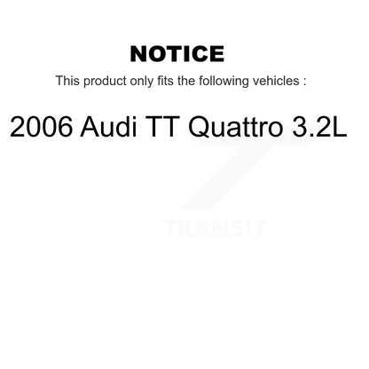 Kit de rotors et plaquettes de frein à disque de roulement de roue avant pour Audi TT Quattro 2006 3.2