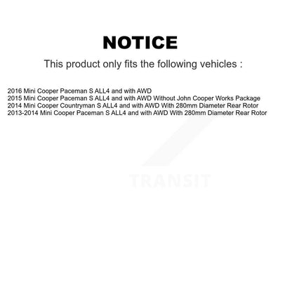Kit de plaquettes de rotor de frein revêtues de roulement de moyeu avant et arrière (10 pièces) pour Mini Cooper Pacema