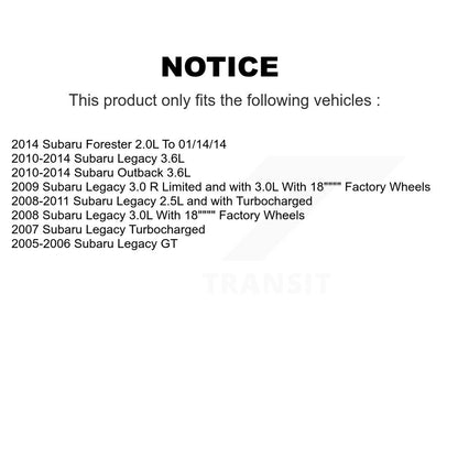 Kit de plaquettes de Rotor de frein, roulement de moyeu avant, fente de perçage, pour Subaru Outback Legac
