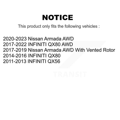 Kit de plaquettes de rotor de frein, roulement de moyeu avant et arrière (10 pièces) pour INFINITI QX80 Nissa