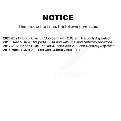Kit de rotors et plaquettes de frein à disque revêtus de roulement de moyeu avant et arrière (10 pièces) pour Honda Civi
