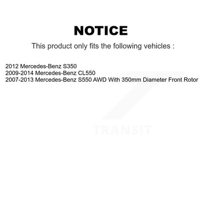 Kit de plaquettes de Rotor de frein enduit de roulement de roue avant, pour Mercedes-Benz S550 CL550 S35