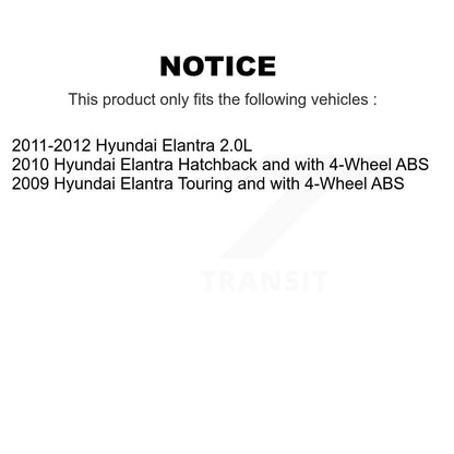 Kit de rotors et plaquettes de frein à disque, roulement de moyeu avant et arrière (10 pièces) pour Hyundai Elantr
