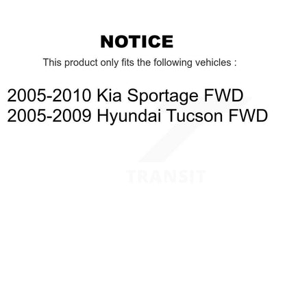 Kit de Rotor et de plaquettes de frein, roulement de moyeu avant et arrière (10 pièces) pour Hyundai Tucson Kia FW