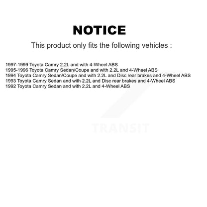 Kit de rotors et plaquettes de frein à disque, roulements de moyeu avant et arrière (10 pièces) pour Toyota Camry