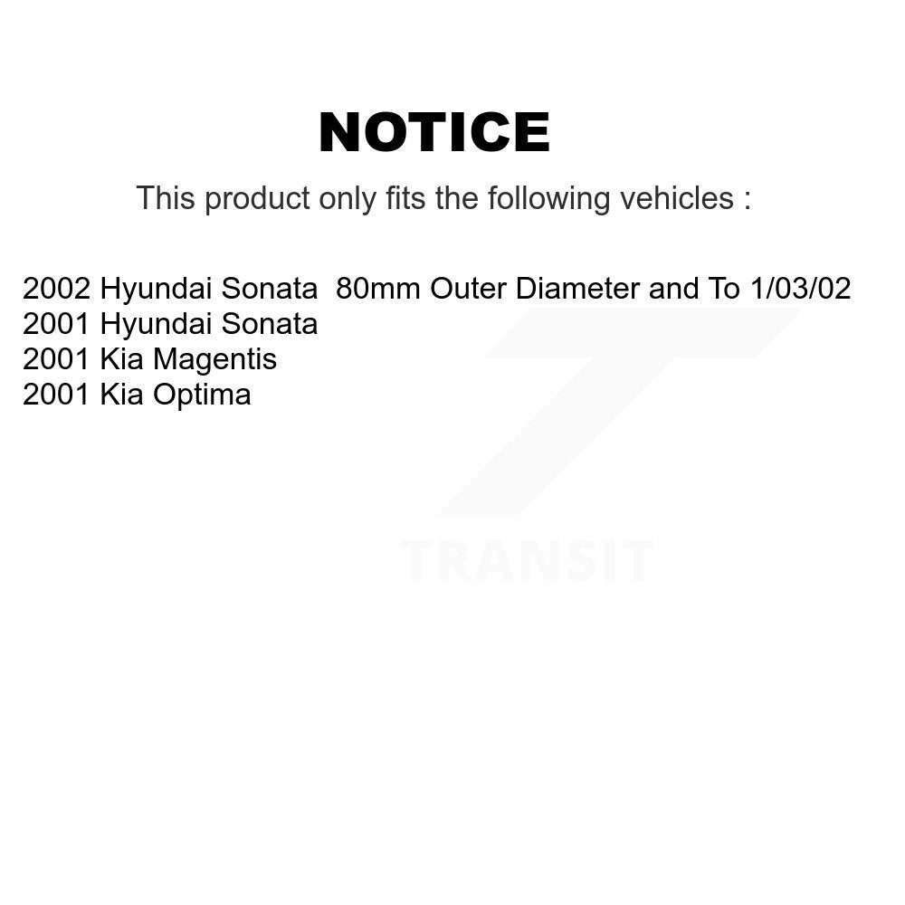 Kit de Rotor et de plaquettes de frein enduits de roulement de roue avant, pour Hyundai Sonata Kia Optim