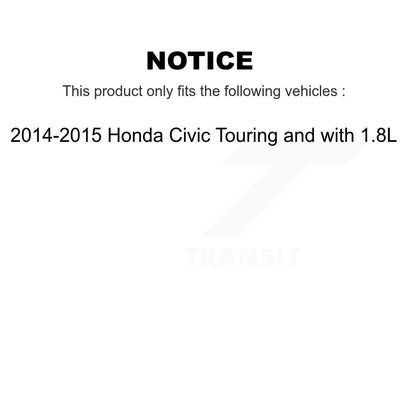 Kit de plaquettes de Rotor de frein enduit de roulement de roue avant, pour Honda Civic Touring avec 1.8