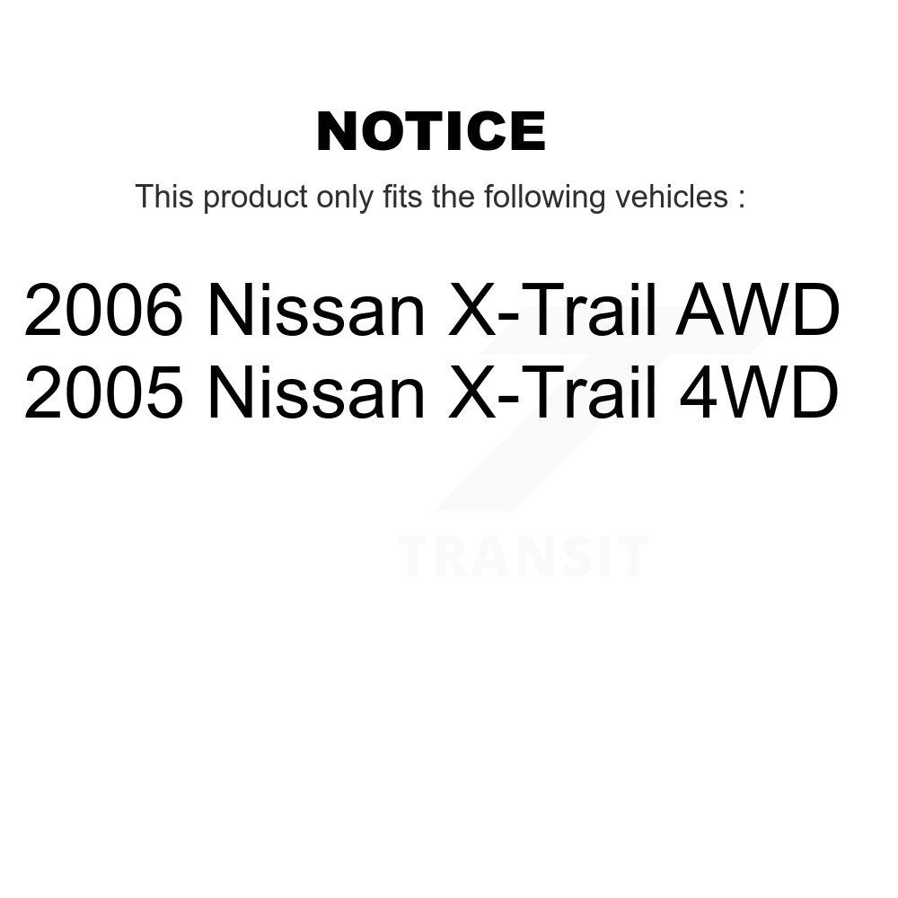 Kit de rotor et de plaquettes de frein à disque revêtus de roulement avant et arrière (10 pièces) pour Nissan x-trai
