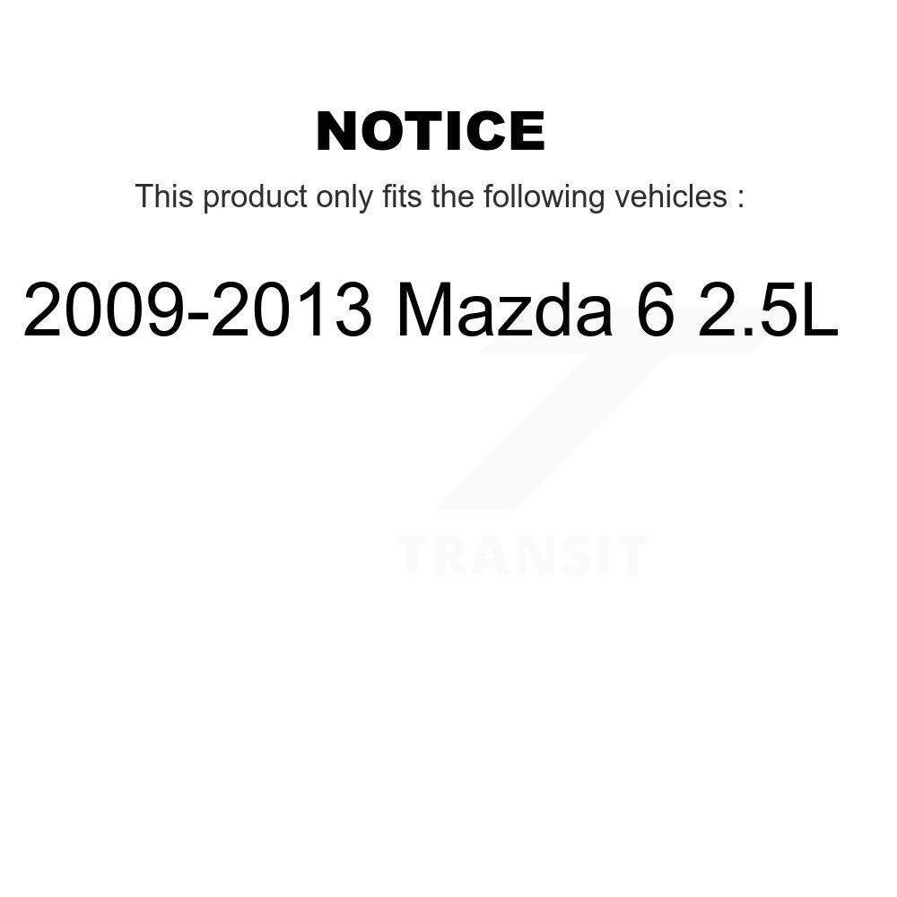 Kit de plaquettes de rotor de frein enduites de roulement de moyeu avant et arrière (10 pièces) pour Mazda 6 2.5 09-13