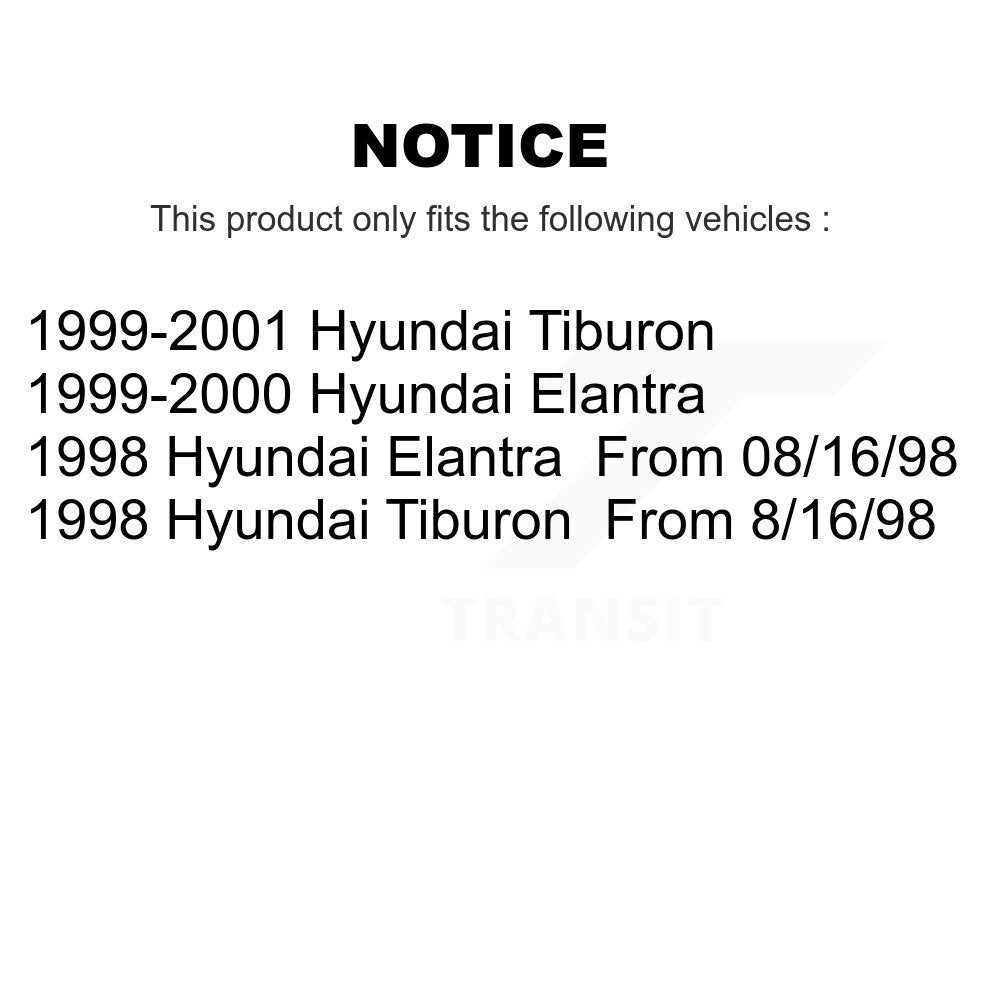 Kit de rotors et plaquettes de frein à disque, roulement de roue avant, pour Hyundai Tiburon Elantra
