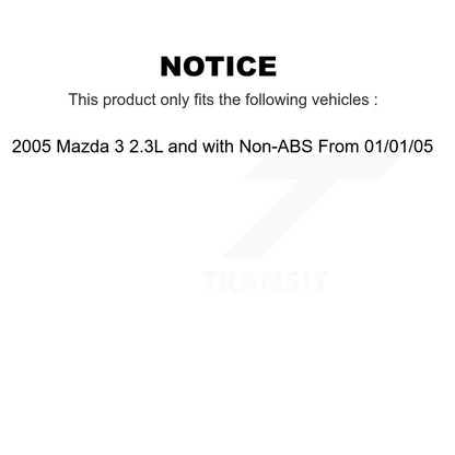 Kit de plaquettes de Rotor de frein à disque, roulement de roue avant, pour Mazda 3 2005, 2,3 l, sans AB