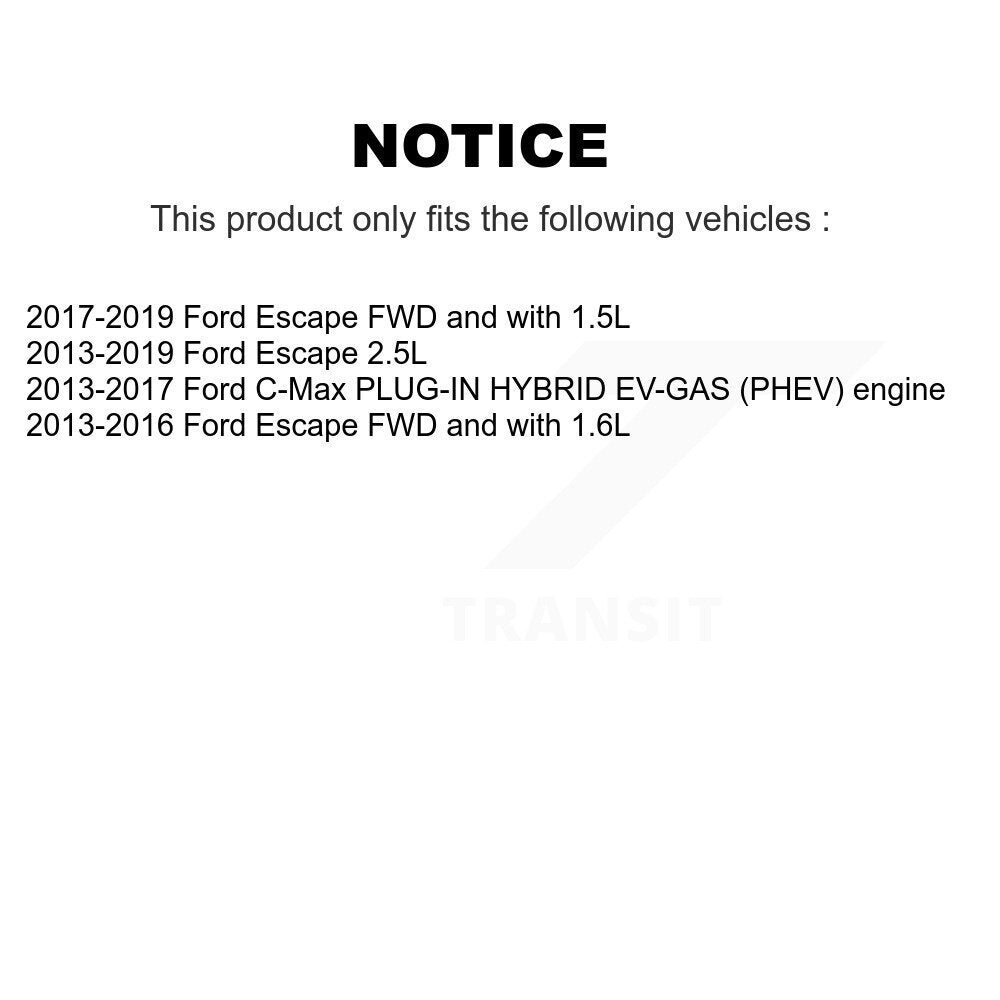 Kit de rotors de frein à disque et de plaquettes en céramique, roulement de roue avant, pour Ford Escape c-ma
