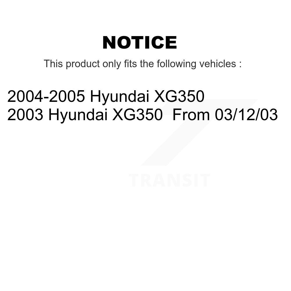Kit de rotors de frein à disque et de plaquettes en céramique, roulement de roue avant, pour Hyundai XG350