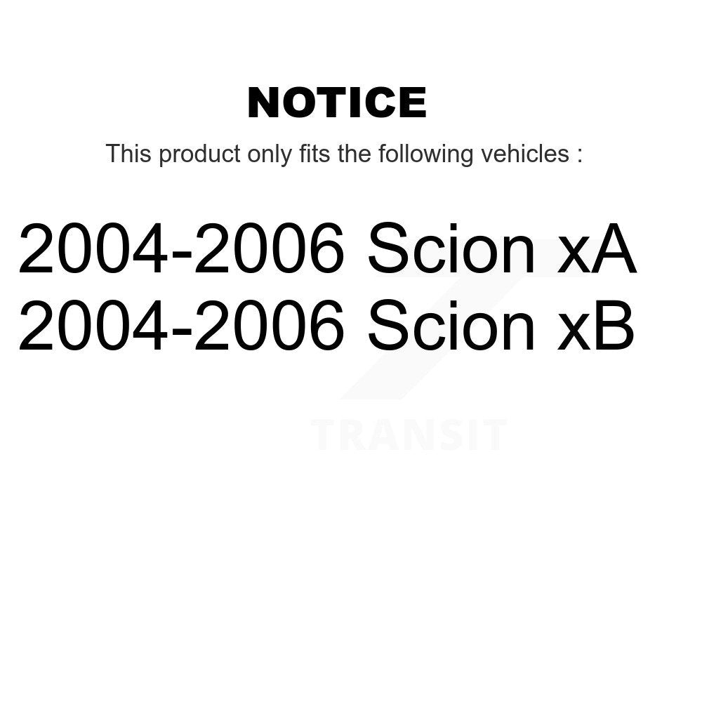 Kit de rotors et plaquettes de frein à disque de roulement de roue avant pour Scion xB xA 2004-2006