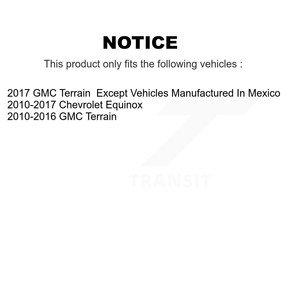 Kit de plaquettes de Rotor de frein à disque, roulement de moyeu avant et arrière (10 pièces) pour Chevrolet Equinox GM