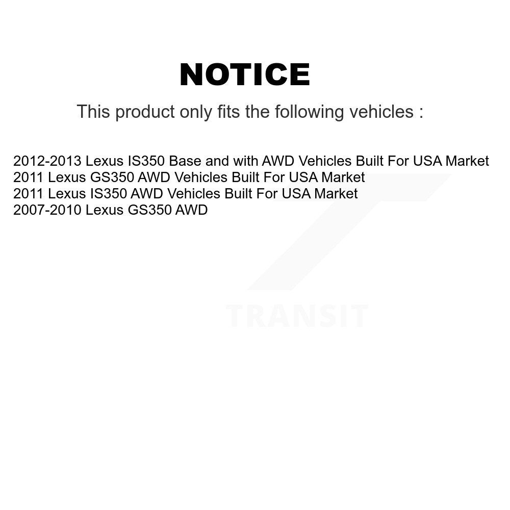 Kit de Rotor et de plaquettes de frein à disque, roulement de moyeu avant et arrière (10 pièces) pour Lexus GS350 IS35