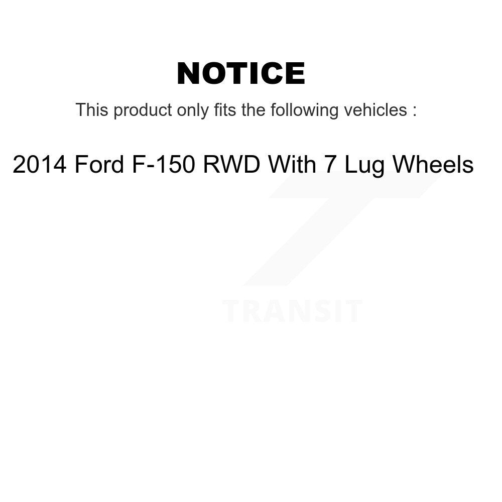 Kit de rotor de frein et patins de frein, roulement de moyeu avant et arrière (10 pièces) pour Ford F-150 RW 2014