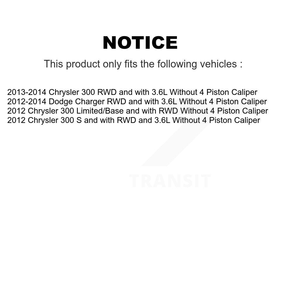 Kit de plaquettes de rotor de frein enduites de roulement de moyeu avant et arrière (10 pièces) pour Chrysler 300 Dodge