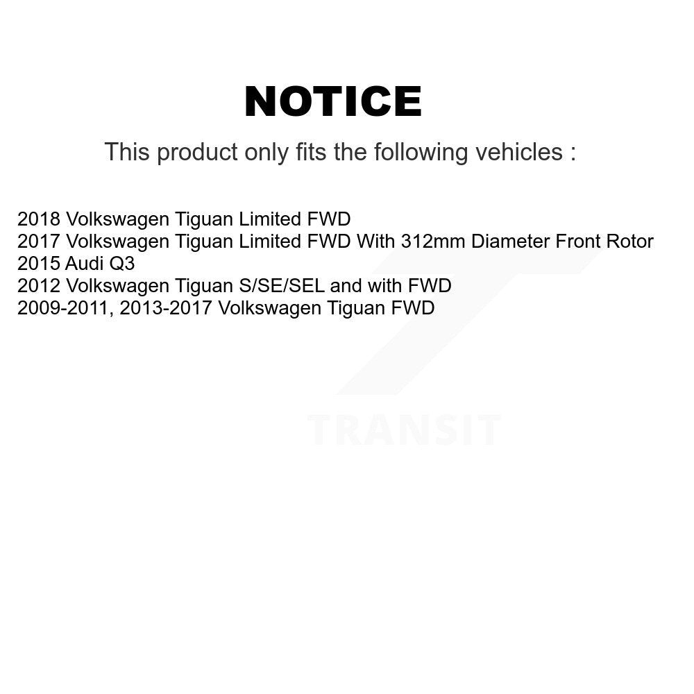 Kit de plaquettes de rotor de frein, roulement de moyeu avant et arrière (10 pièces) pour Volkswagen Tiguan Q