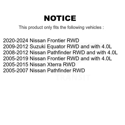 Kit de plaquettes de Rotor de frein, roulement de moyeu avant, fente de perçage, pour Nissan Frontier Pathfinde