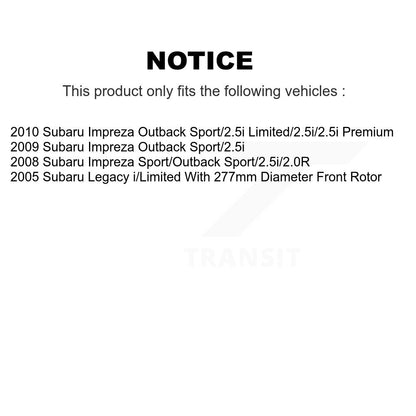 Kit de plaquettes de Rotor de frein, roulement de moyeu avant, fente de perçage, pour Subaru Impreza Legac