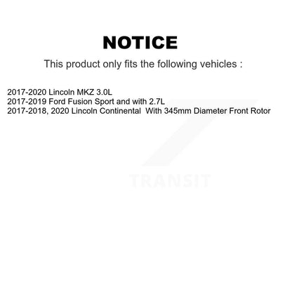 Kit de Rotor et de plaquettes de frein à fente percée, roulement de moyeu avant, pour Ford Fusion Lincoln MK