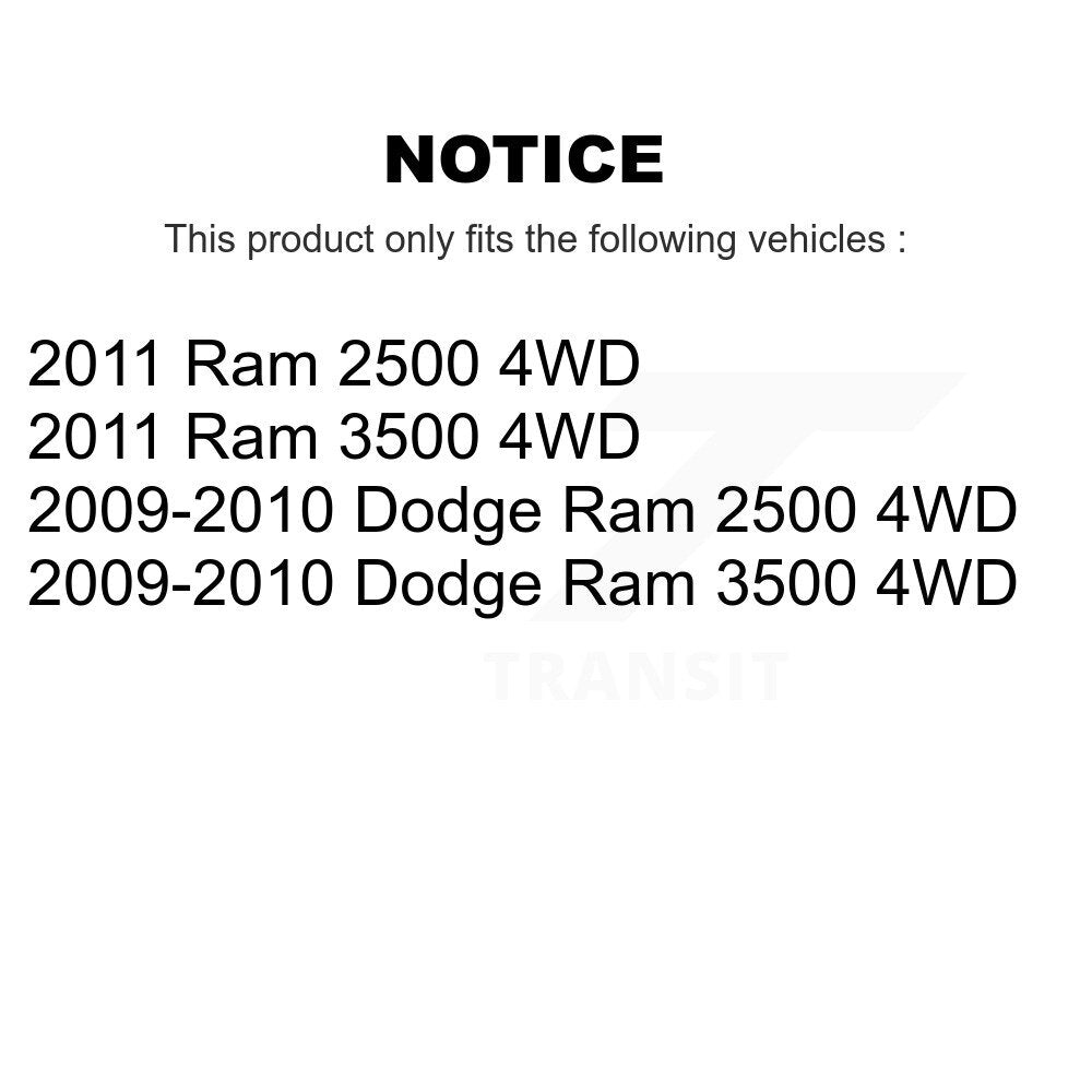 Kit de Rotor et de plaquettes de frein à fente percée, roulement de moyeu avant, pour Dodge Ram 2500 3500 4W