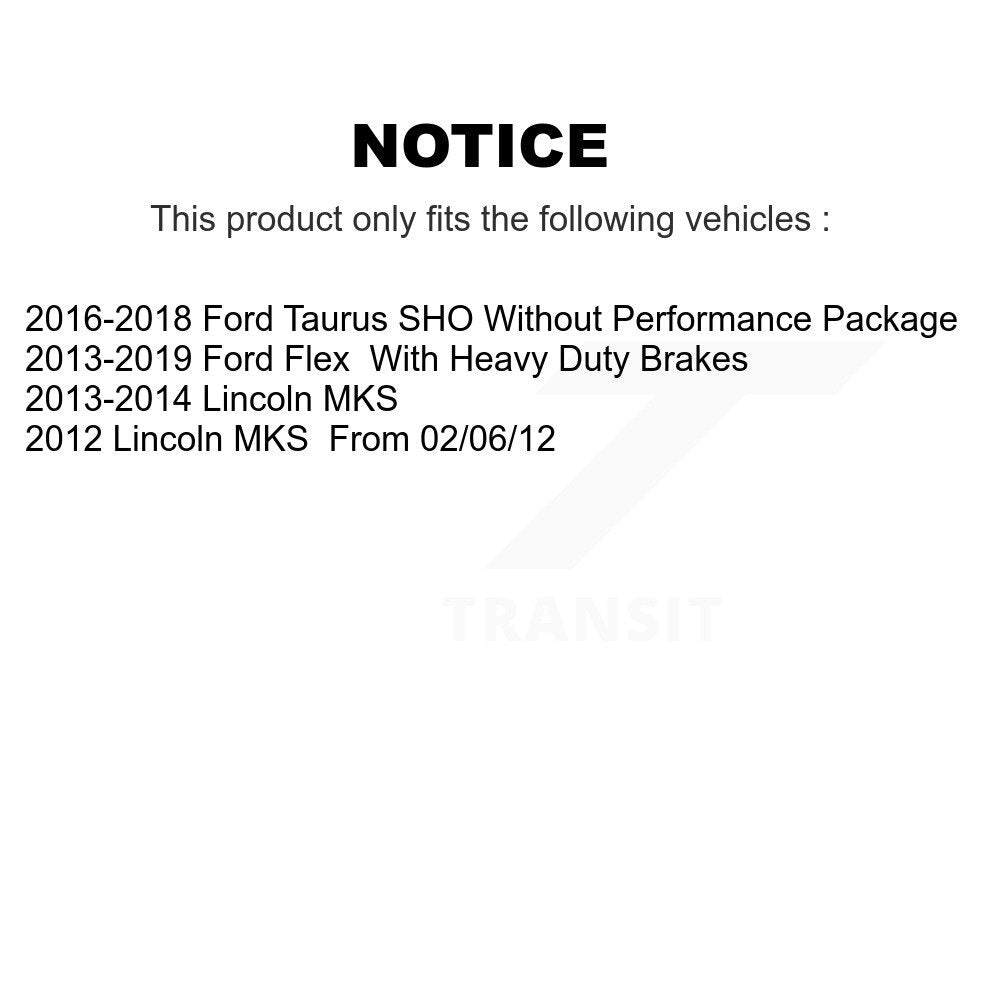 Kit de plaquettes de rotor de frein, roulement de moyeu avant et arrière (10 pièces) pour Ford Flex Taurus MK