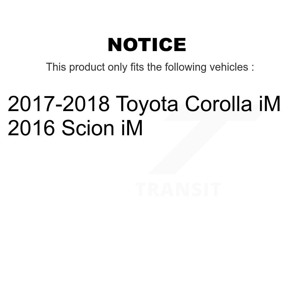 Kit de rotor et de plaquettes de frein revêtus de roulement de moyeu avant et arrière (10 pièces) pour Toyota Corolla i