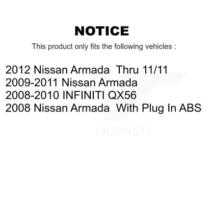Kit de plaquettes de rotor de frein enduites de roulement de moyeu avant et arrière (10 pièces) pour Nissan Armada QX5